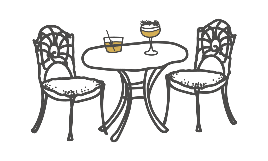 Hand Drawn Patio Table and Chairs_Events